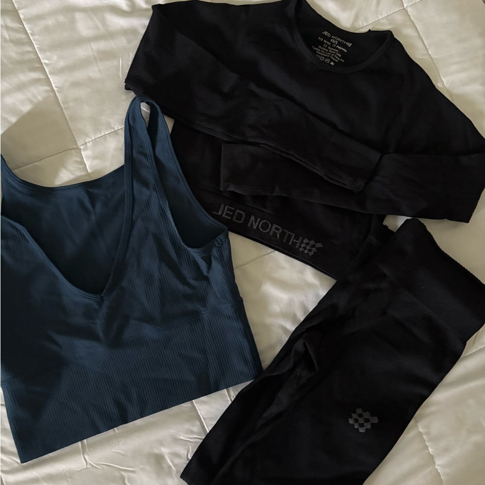Jed North Black and Dark Blue Workout Ensemble